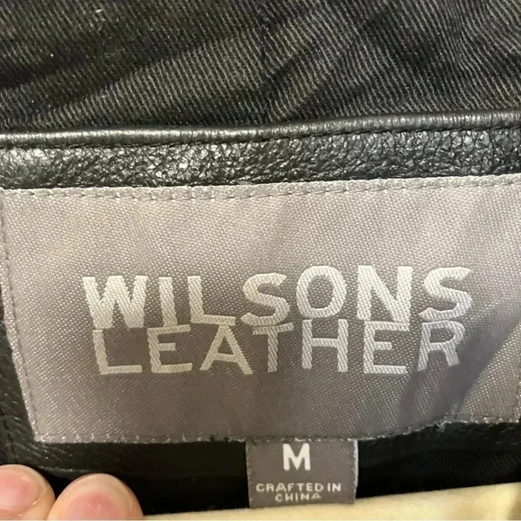 Wilsons Leather black leather  blazer jacket - Picture 2 of 4
